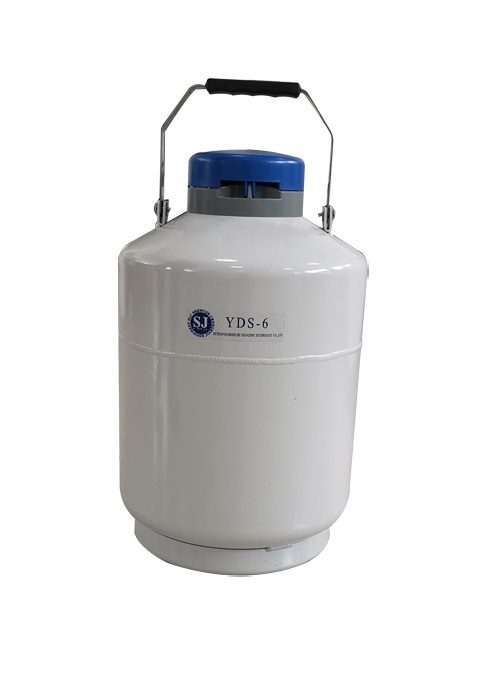 6 liter Portable Semen Containers Aluminum Liquid Nitrogen Biological Dewar Tanks
