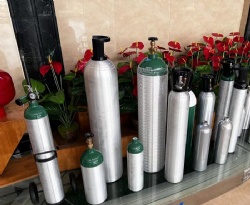8 liter 150bar beverage grade carbon dioxide aluminum bottles CGA-320 valve CO2 cylinders